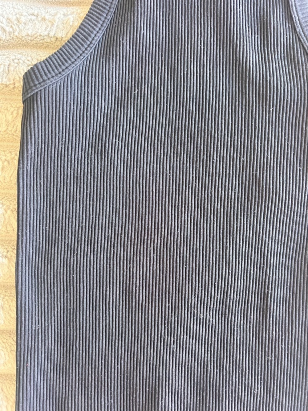 Commando Studio Ribbed Racerback Tank Top- Black- Size S/M - Picture 4 of 9